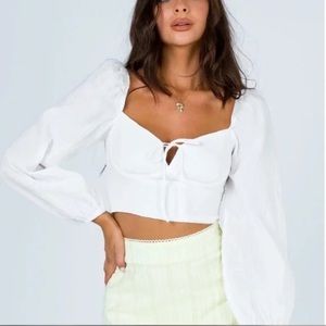 *2 FOR 30* Princess Polly White Crop Long Sleeve